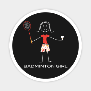 Funny Womens Badminton Girl Sports Illustration Magnet